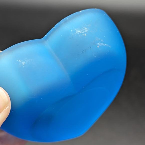 Vintage Westmoreland Blue Glass Hand Painted Daisy Small Trinket Dish As Is - Picture 9 of 14